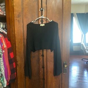 Cropped bell sleeve sweater